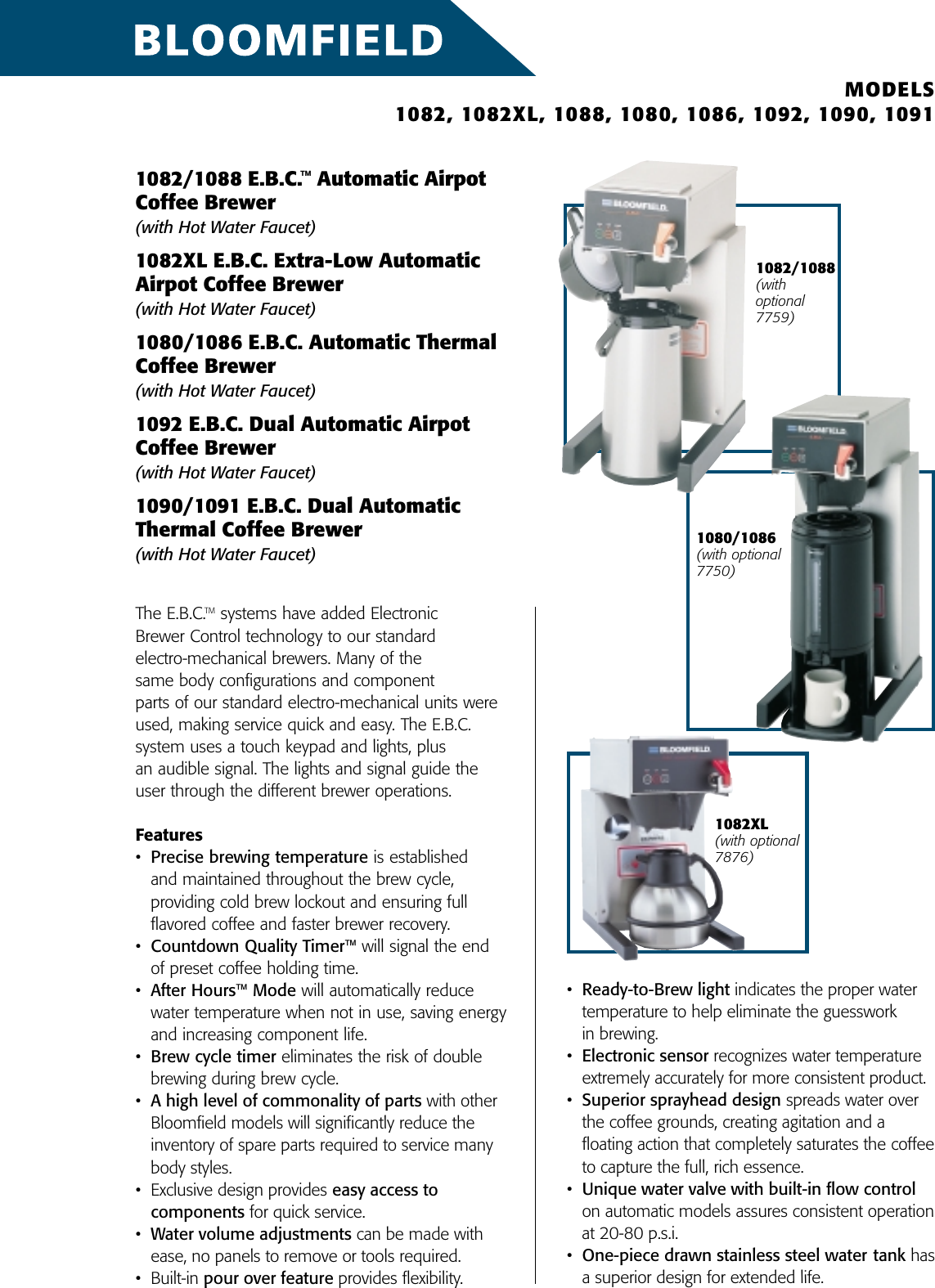 Page 1 of 2 - Bloomfield Bloomfield-E-B-C-Dual-Automatic-Airpot-Coffee-Brewers-1092-Users-Manual-  Bloomfield-e-b-c-dual-automatic-airpot-coffee-brewers-1092-users-manual