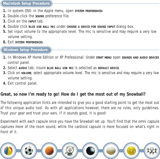Blue Microphones The Snowball Users Manual 8 Ball (PSpreads