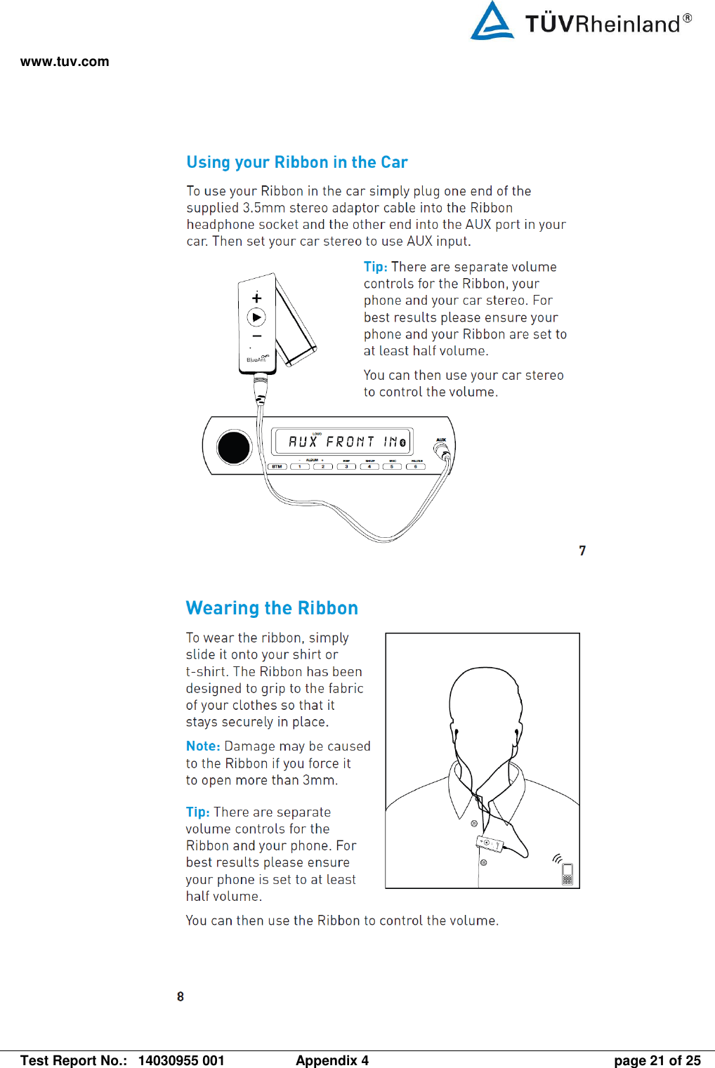 www.tuv.com   Test Report No.:  14030955 001  Appendix 4  page 21 of 25     