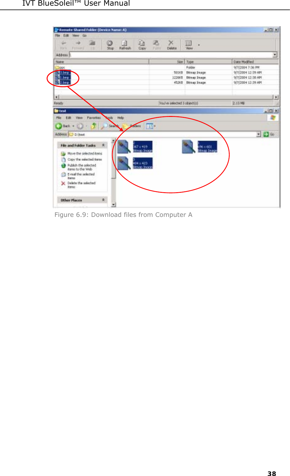 IVT BlueSoleil&trade; User Manual     38  Figure 6.9: Download files from Computer A 
