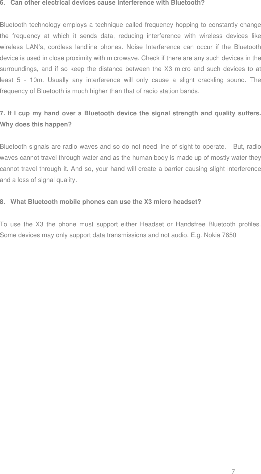 Page 8 of 12 - Blueant Blueant-X3-Micro-Bluetooth-Headset-Troubleshooting