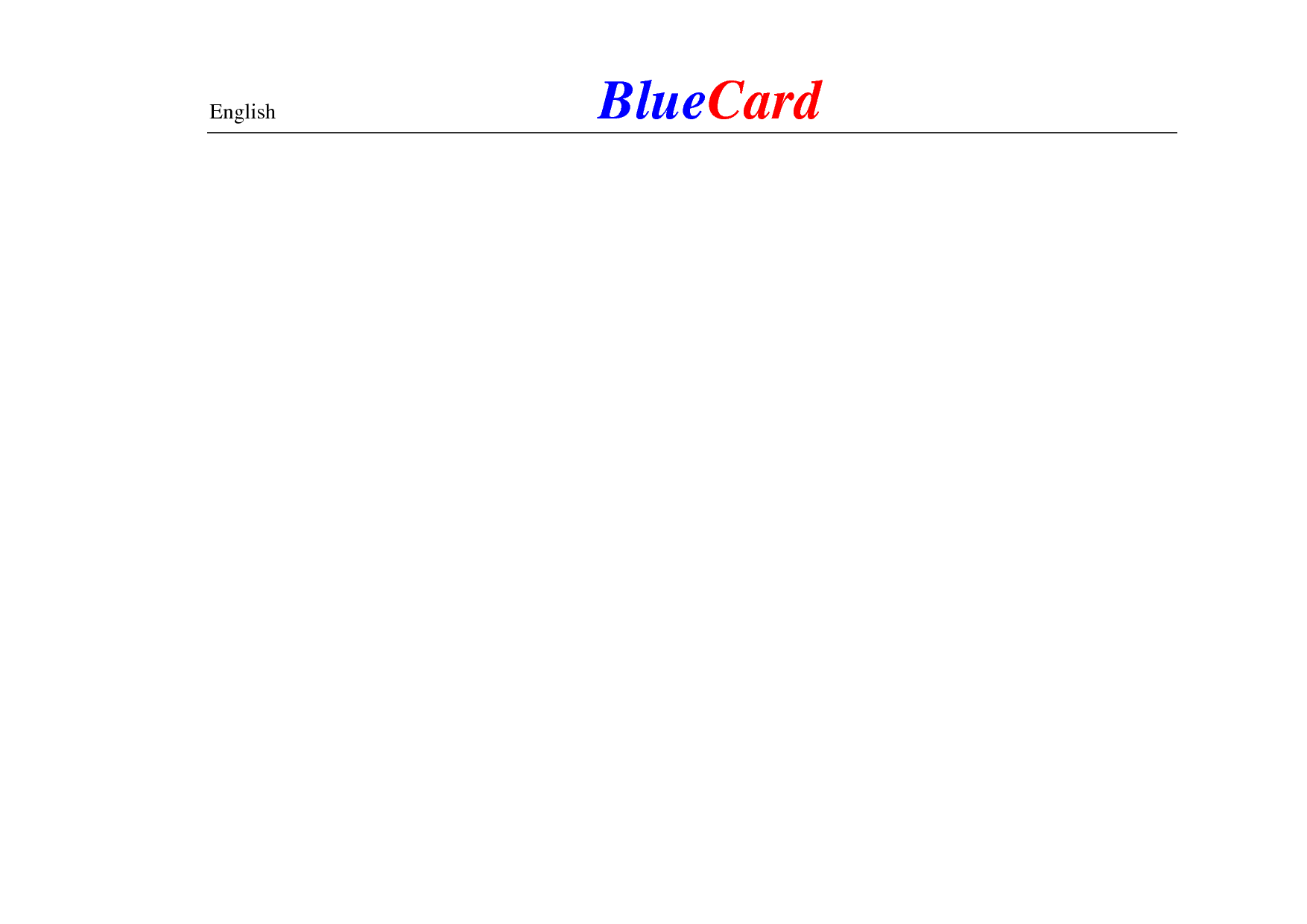 English            BlueCard   