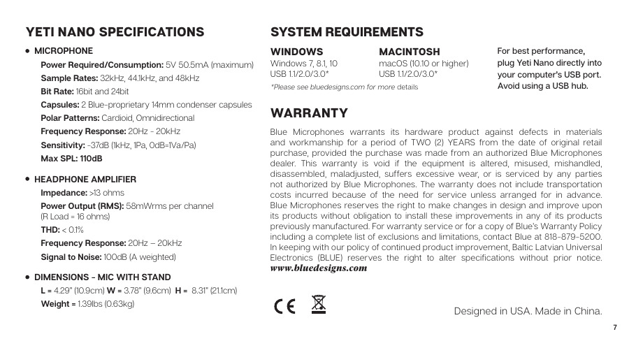 Page 7 of 8 - Yeti_Nano_QuickStart_REV_C  Yeti Nano Quick Start REV C EN