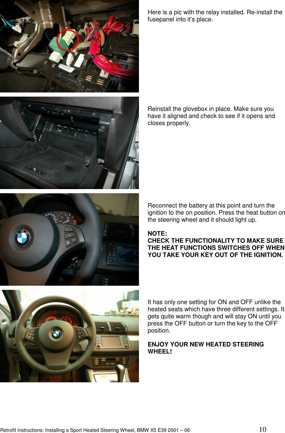 Page 10 of 10 - Bmw Bmw-Bmw-Automobile-Parts-2001-2006-Users-Manual Heated Wheel Retrofit