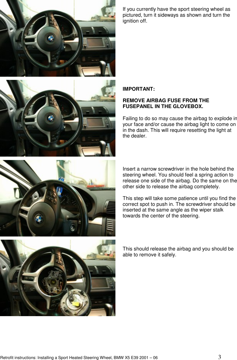 Page 3 of 10 - Bmw Bmw-Bmw-Automobile-Parts-2001-2006-Users-Manual Heated Wheel Retrofit
