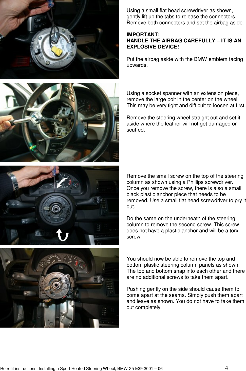 Page 4 of 10 - Bmw Bmw-Bmw-Automobile-Parts-2001-2006-Users-Manual Heated Wheel Retrofit