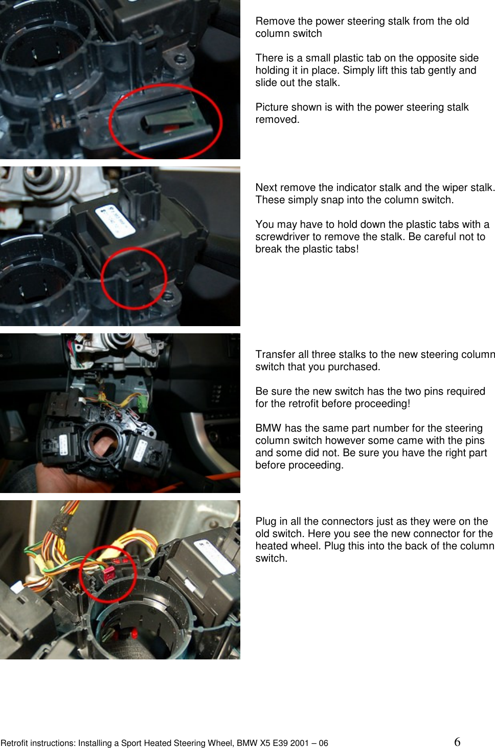 Page 6 of 10 - Bmw Bmw-Bmw-Automobile-Parts-2001-2006-Users-Manual Heated Wheel Retrofit
