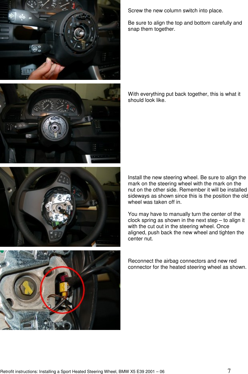 Page 7 of 10 - Bmw Bmw-Bmw-Automobile-Parts-2001-2006-Users-Manual Heated Wheel Retrofit