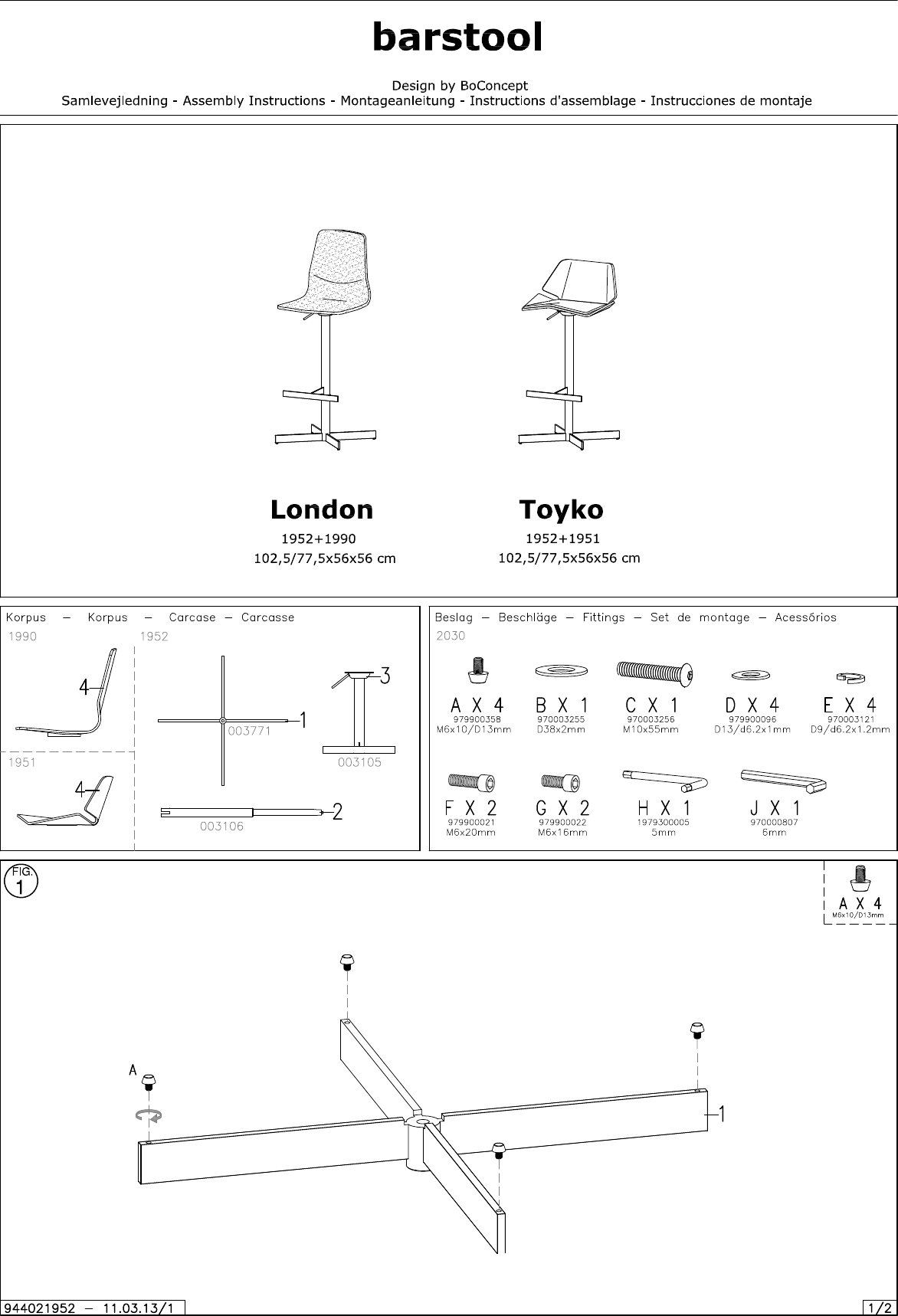 Page 1 of 2 - Boconcept Boconcept-London-Tokyo-Barstool-Assembly-Instruction B:\DK_PTA_Share\Inventor Ation\_AI,  & Comb\Chair - Bar\944001952_v1_lev