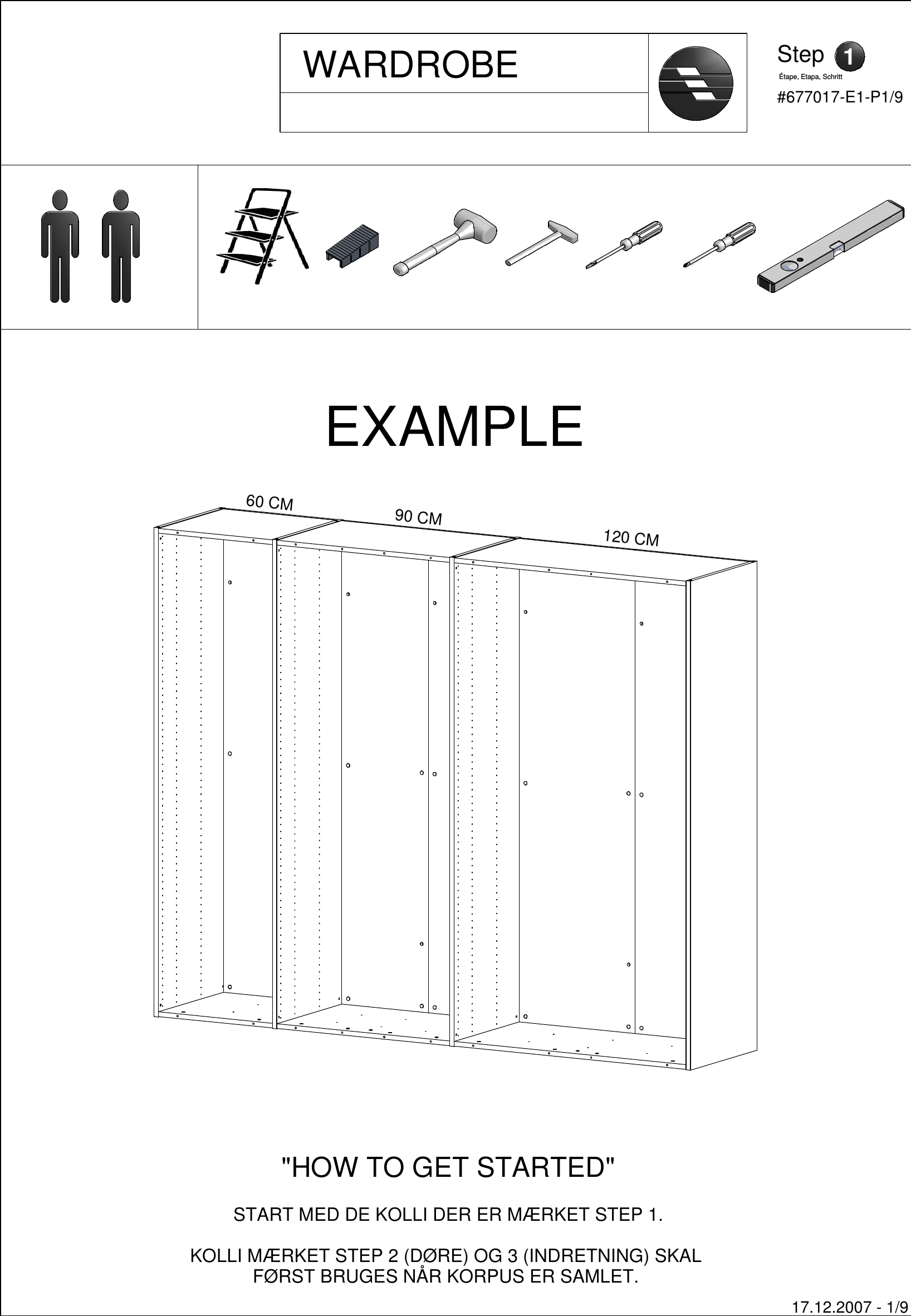 Boconcept 1000 1100 1220 1230 Assembly Instruction Samlevejledning