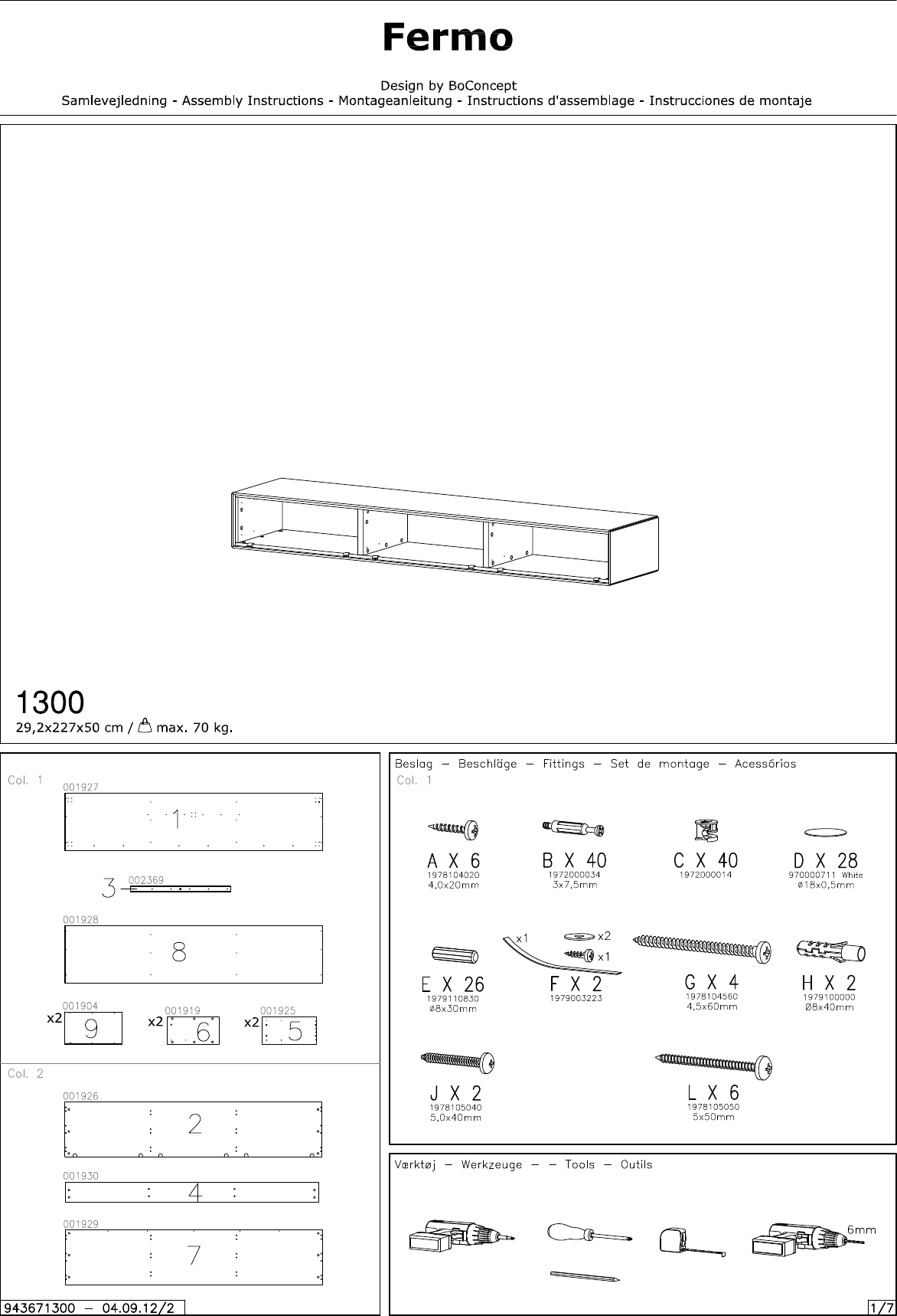Page 1 of 7 - Boconcept Boconcept--1300-Assembly-Instruction C:\BC Working\Designs\BC Standard Products\367 Fermo\Fermo 1300\Assembly Instruction\943671300_v1_05