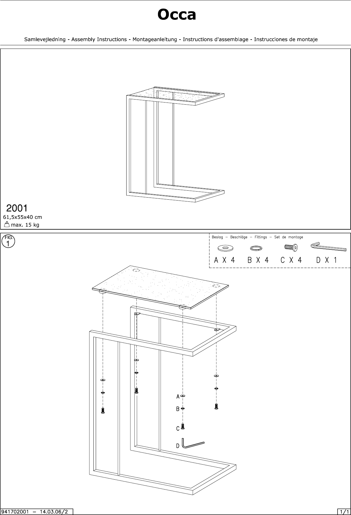 Boconcept 2001 Assembly Instruction T PTA Produktudv Occa mon 