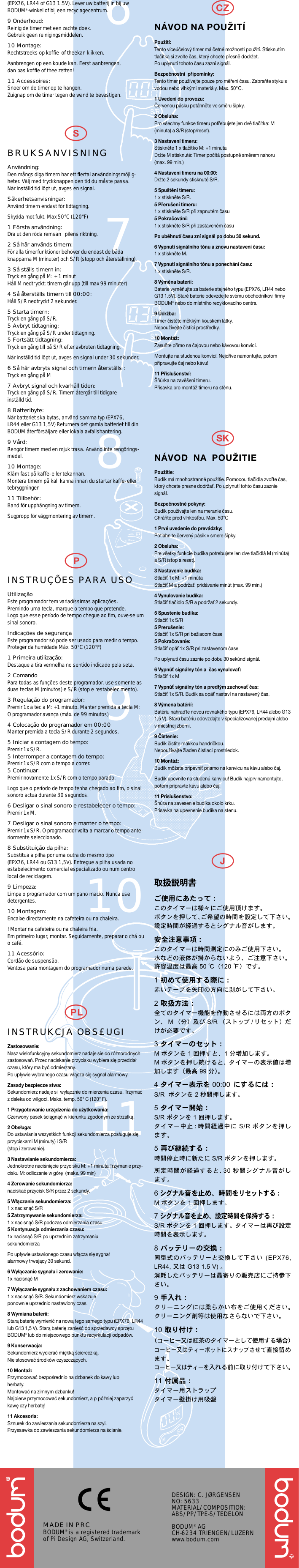 Page 2 of 2 - Bodum Bodum-Timer-Users-Manual-  Bodum-timer-users-manual