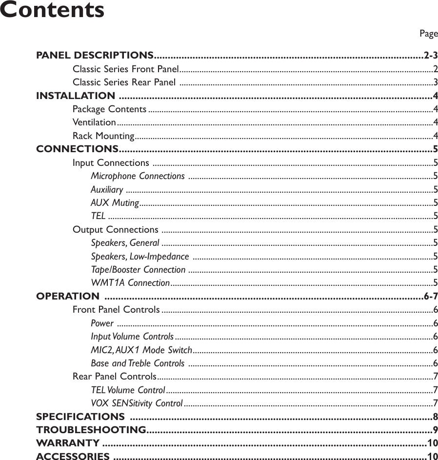 Page 3 of 12 - Bogen Bogen-Bogen-Communications-Car-Amplifier-C60-Users-Manual- C35, C60, & C100 Manual - Public Address Amplifiers  Bogen-bogen-communications-car-amplifier-c60-users-manual