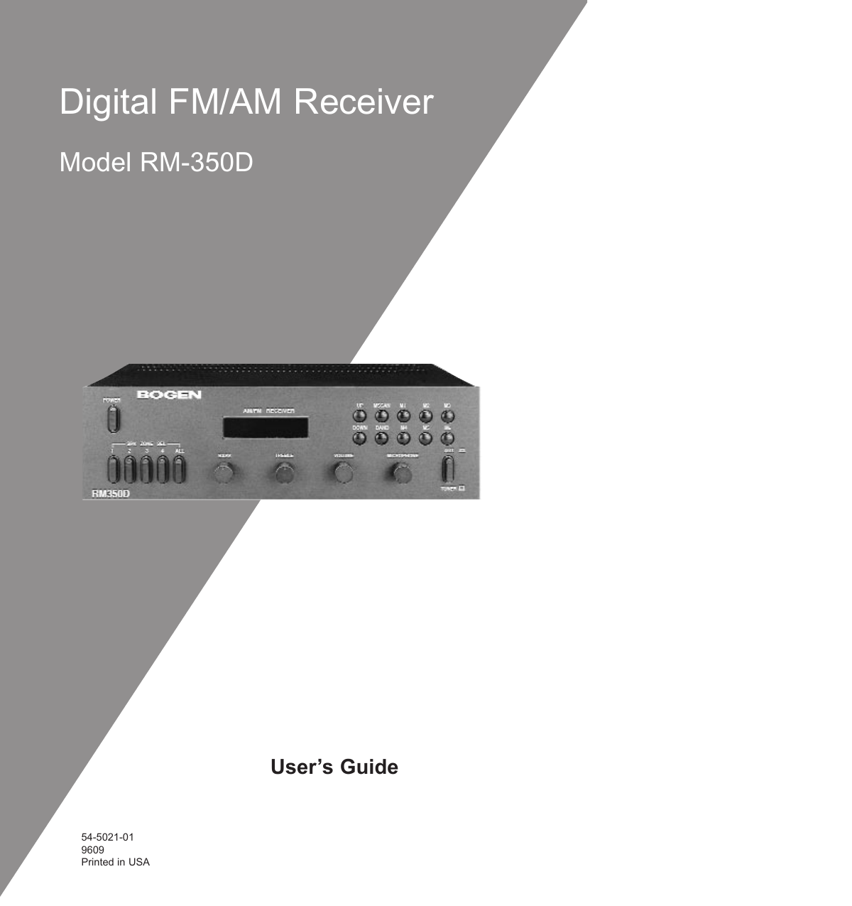 Page 1 of 11 - Bogen Bogen-Rm-350D-Users-Manual- RM350D Manual - AM/FM Digital Receiver  Bogen-rm-350d-users-manual