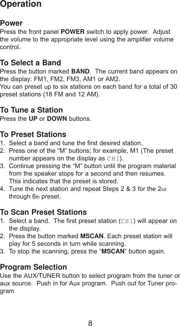 Page 8 of 11 - Bogen Bogen-Rm-350D-Users-Manual- RM350D Manual - AM/FM Digital Receiver  Bogen-rm-350d-users-manual