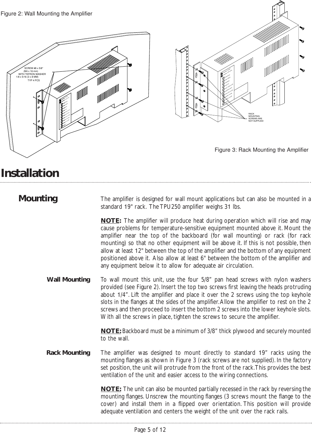 Page 5 of 12 - Bogen Bogen-Tpu250-Users-Manual- 54-5900-01r1  Bogen-tpu250-users-manual