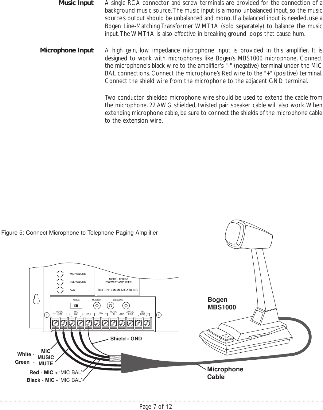 Page 7 of 12 - Bogen Bogen-Tpu250-Users-Manual- 54-5900-01r1  Bogen-tpu250-users-manual