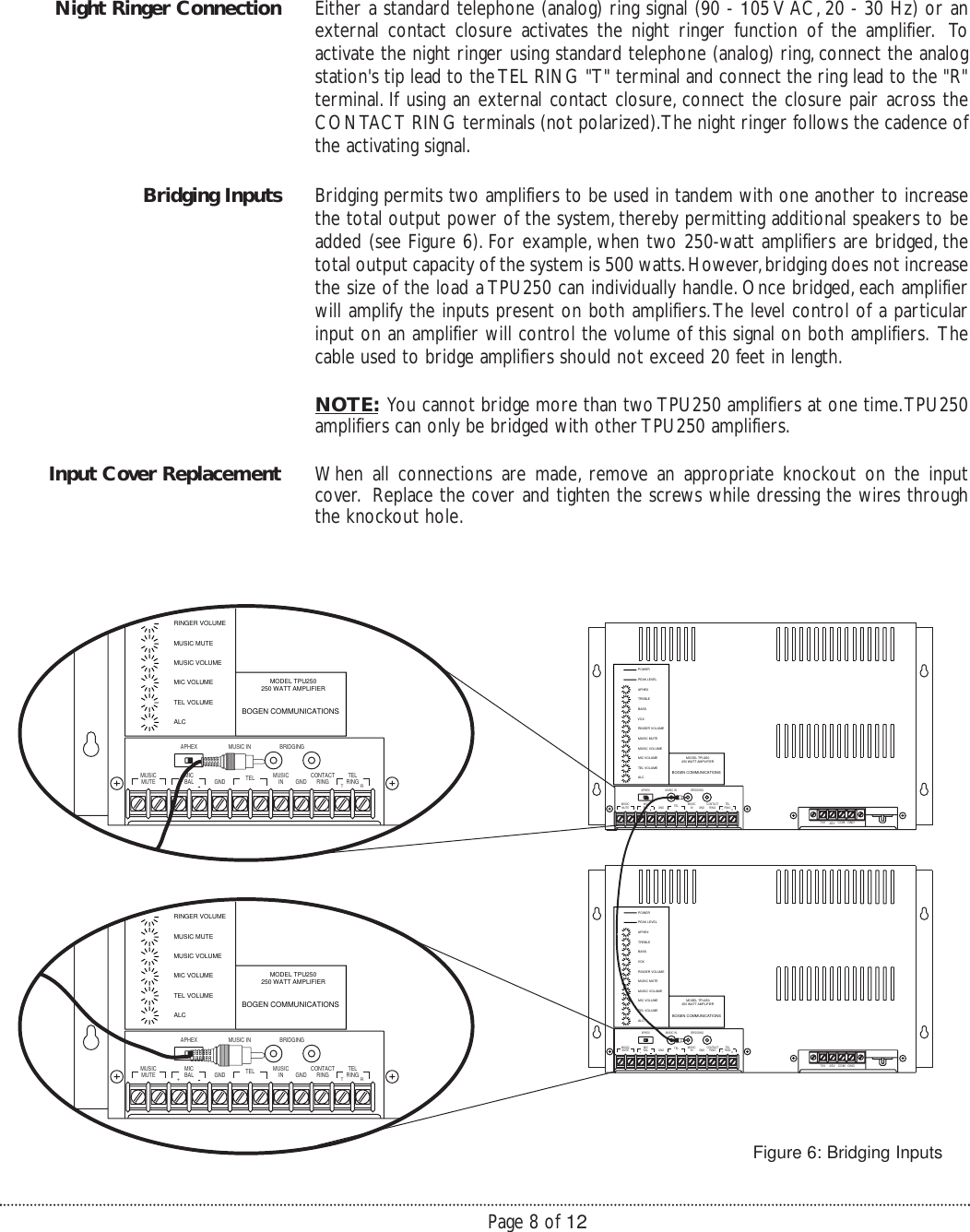 Page 8 of 12 - Bogen Bogen-Tpu250-Users-Manual- 54-5900-01r1  Bogen-tpu250-users-manual