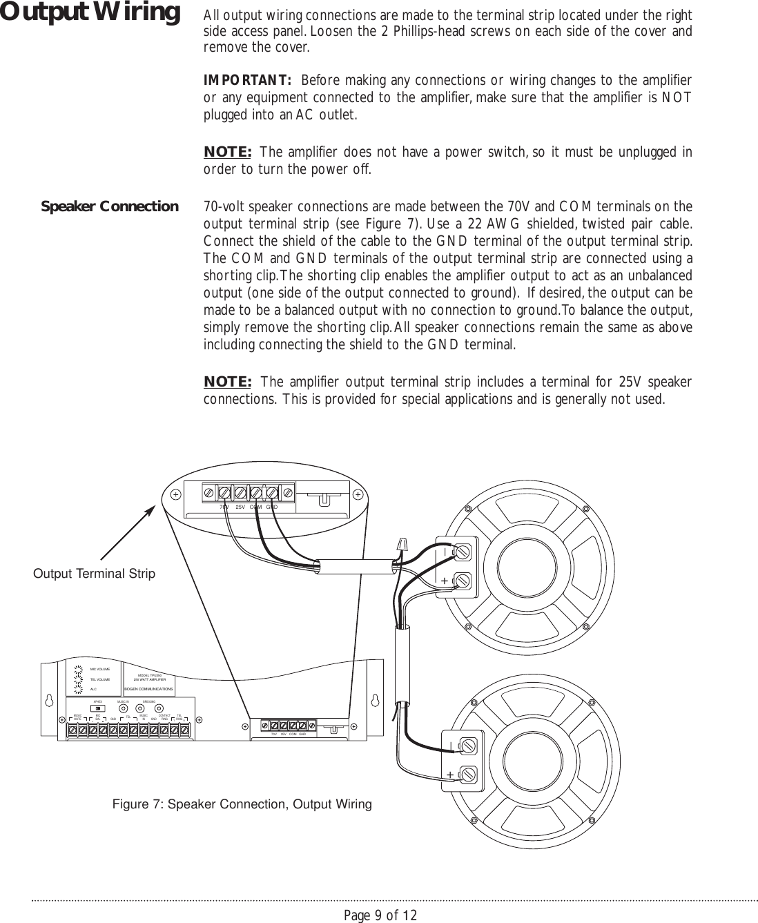 Page 9 of 12 - Bogen Bogen-Tpu250-Users-Manual- 54-5900-01r1  Bogen-tpu250-users-manual