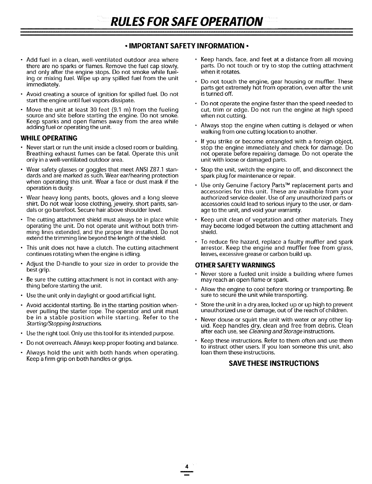 Bolens BL100 User Manual TRIMMER Manuals And Guides L0403044