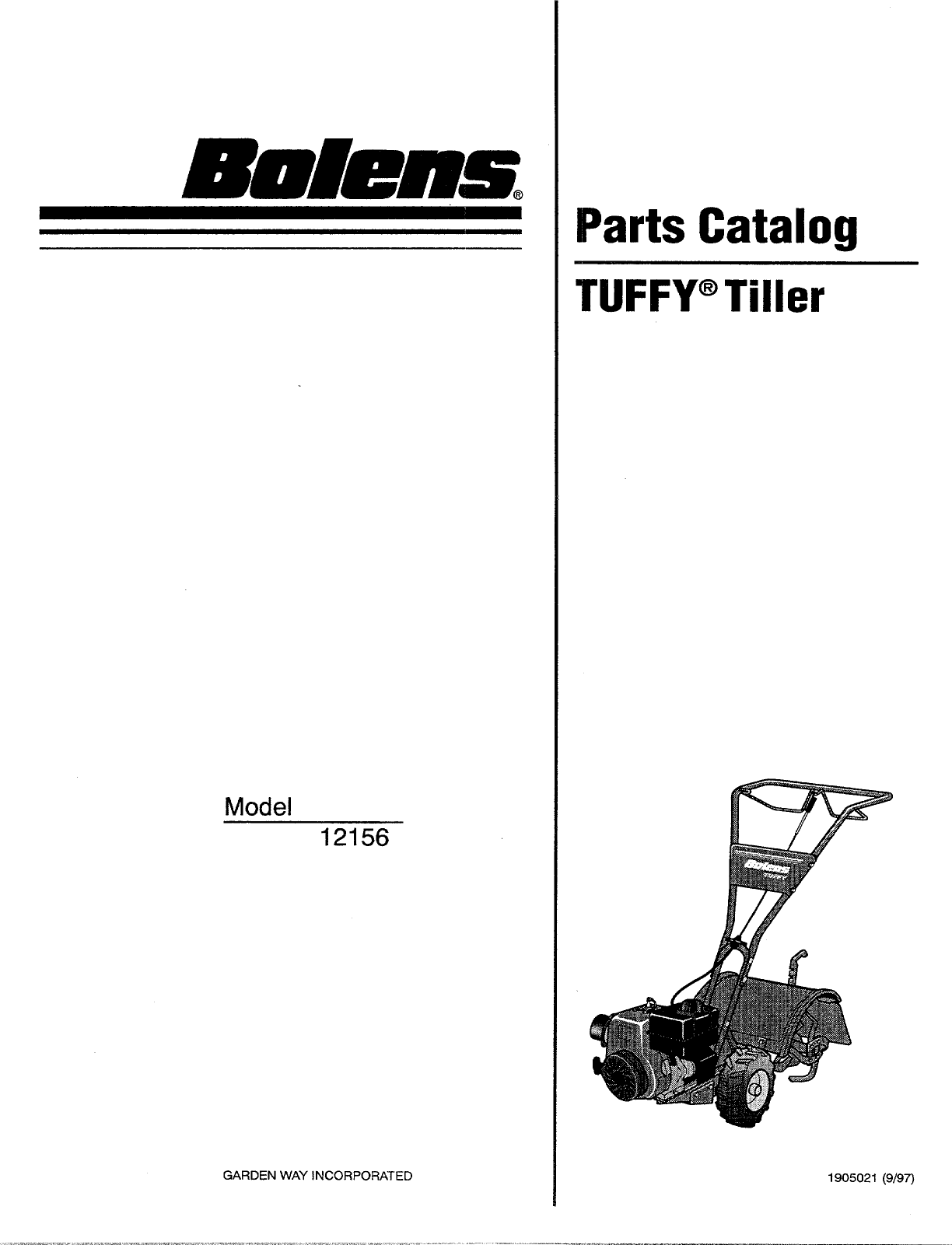 Page 1 of 12 - Bolens Bolens-Tuffy-12156-Parts-Catalogue-  Bolens-tuffy-12156-parts-catalogue