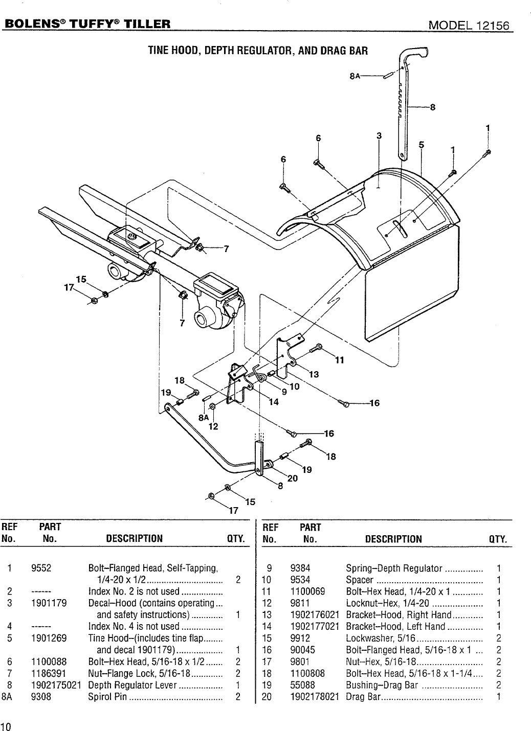 Page 10 of 12 - Bolens Bolens-Tuffy-12156-Parts-Catalogue-  Bolens-tuffy-12156-parts-catalogue