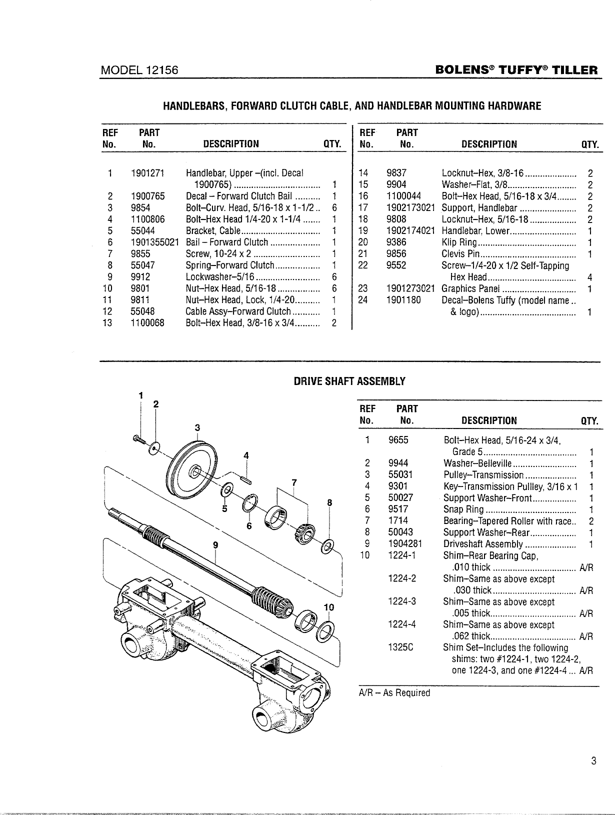 Page 3 of 12 - Bolens Bolens-Tuffy-12156-Parts-Catalogue-  Bolens-tuffy-12156-parts-catalogue