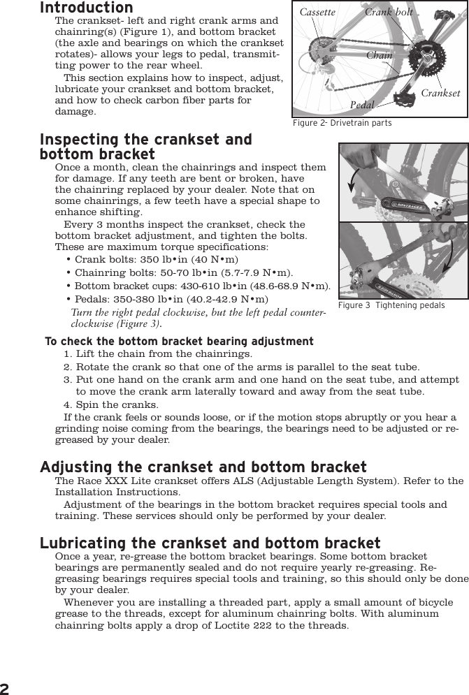Page 2 of 6 - Bontrager Bontrager-Race-Xxx-Lite-Owners-Manual- Bontrager-race-xxx-lite-owners-manual