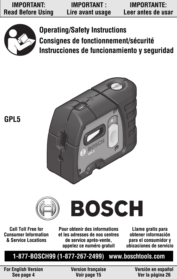 Bosch Power Tools Gpl5 Users Manual 3
