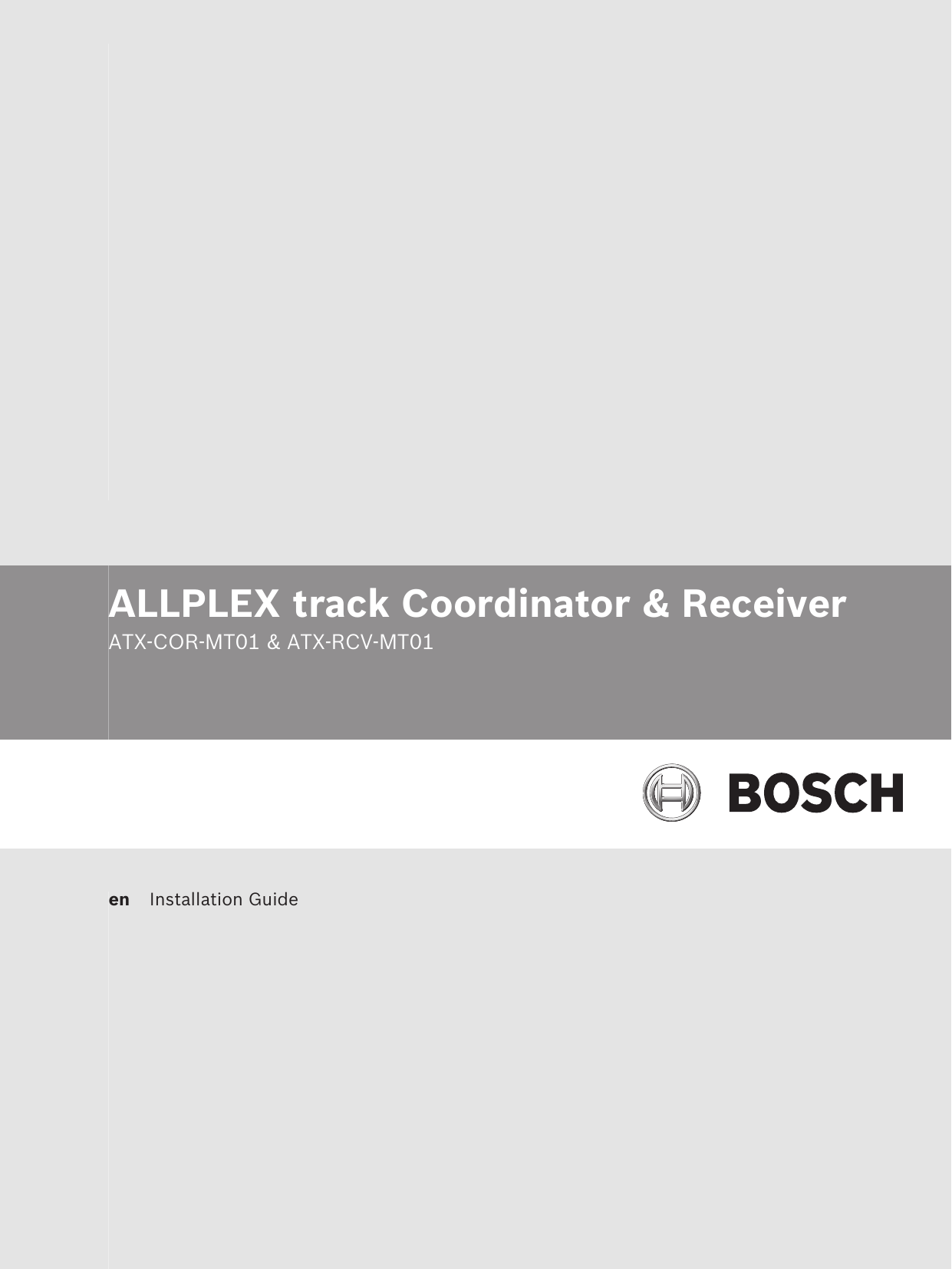         ALLPLEX track Coordinator &amp; ReceiverATX-COR-MT01 &amp; ATX-RCV-MT01  en Installation Guide  