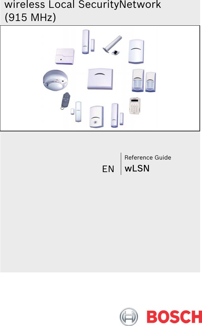        wireless Local SecurityNetwork (915 MHz)               EN Reference Guide wLSN 