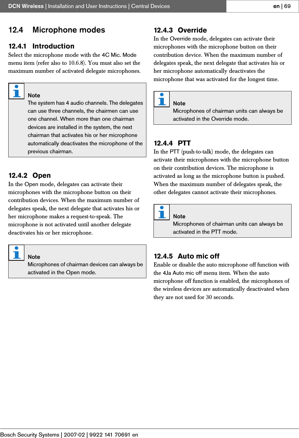 Page 40 of Bosch Security Systems DCNWDU Wireless Discussion Units User Manual Part 2