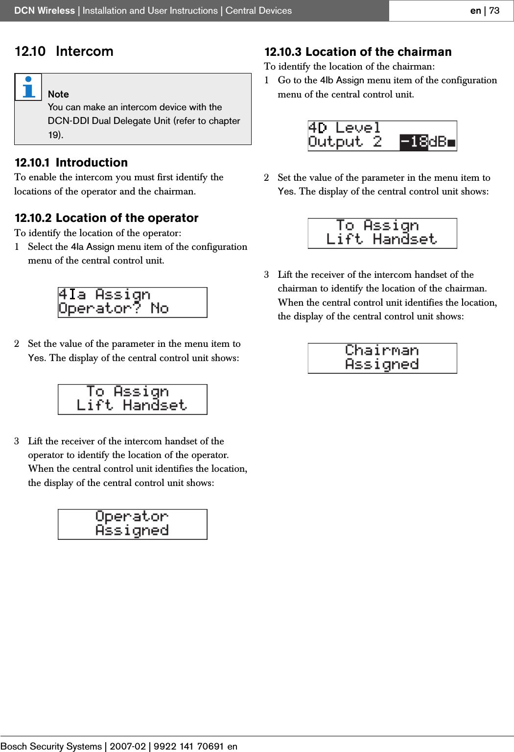 Page 44 of Bosch Security Systems DCNWDU Wireless Discussion Units User Manual Part 2