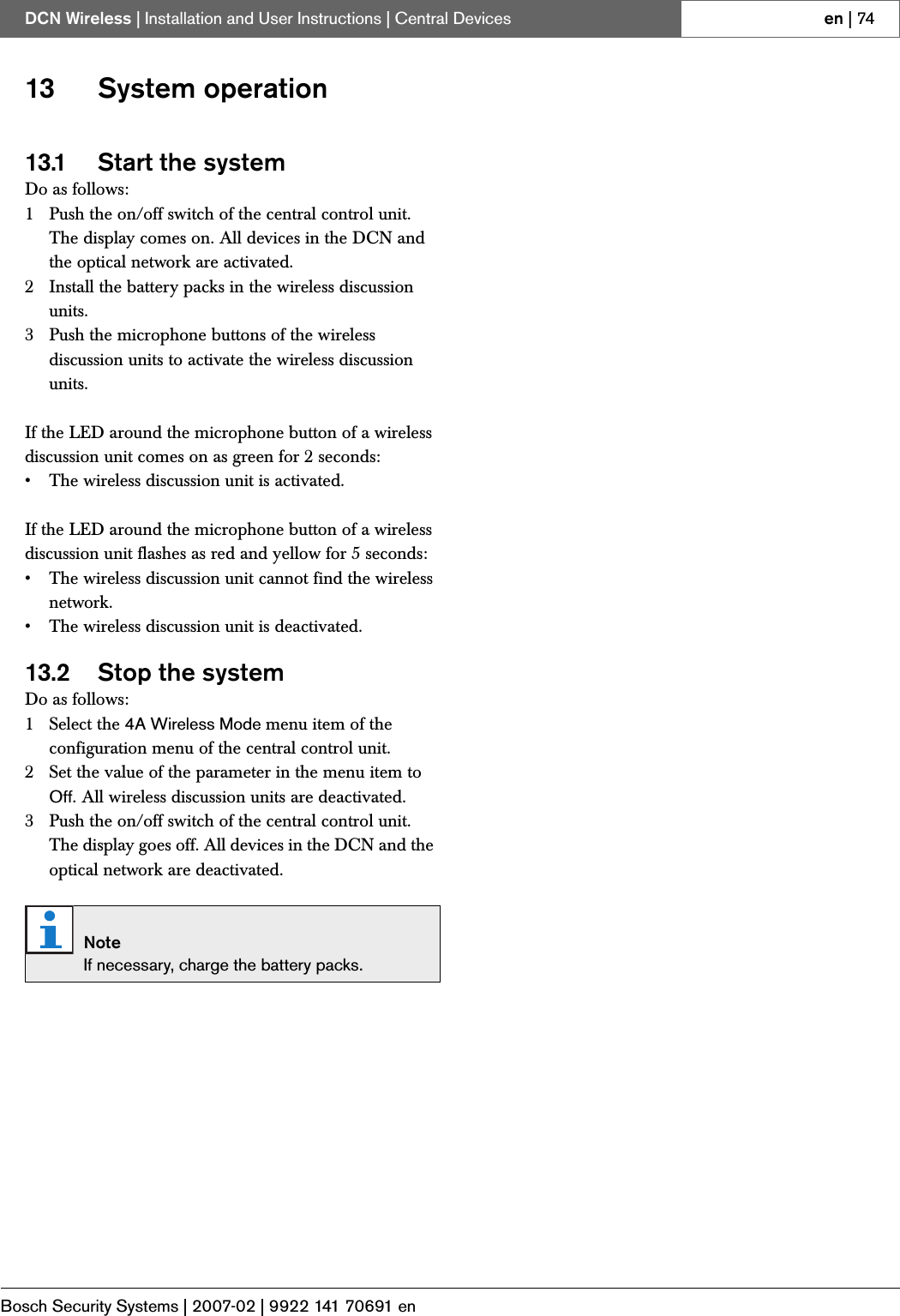 Page 45 of Bosch Security Systems DCNWDU Wireless Discussion Units User Manual Part 2