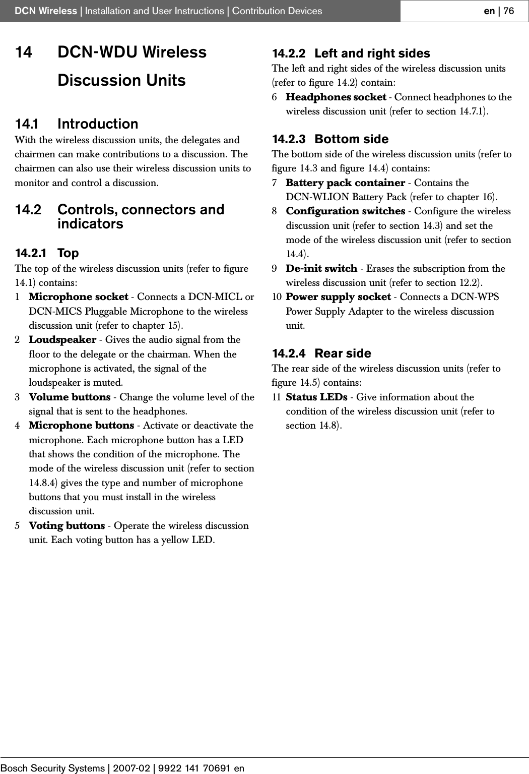 Page 47 of Bosch Security Systems DCNWDU Wireless Discussion Units User Manual Part 2