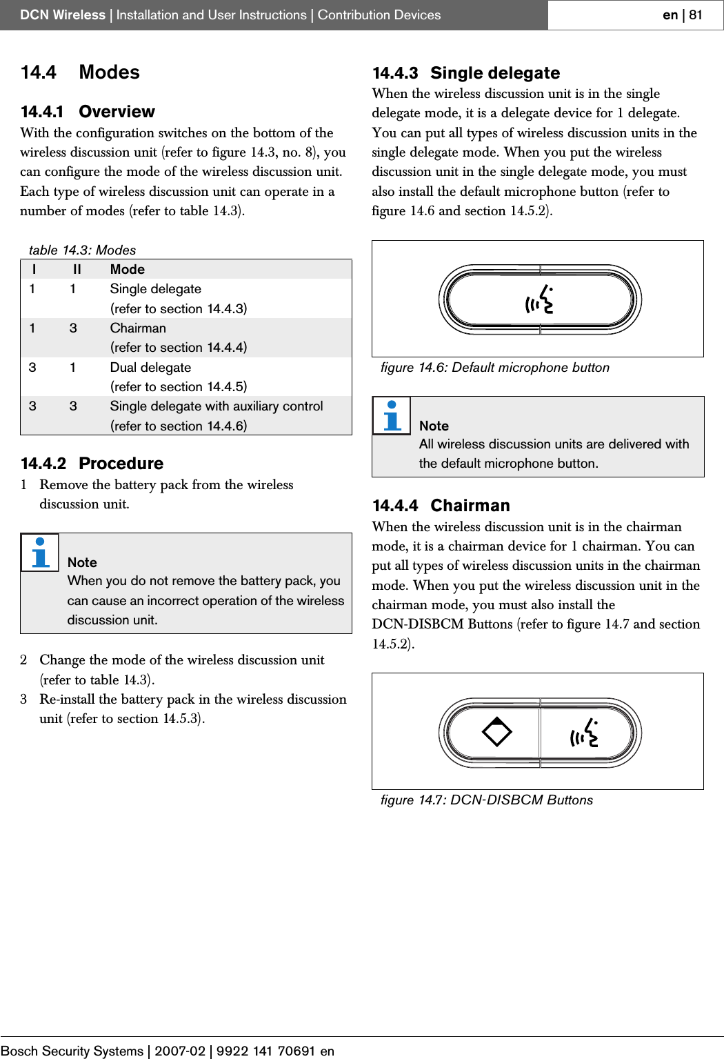 Page 52 of Bosch Security Systems DCNWDU Wireless Discussion Units User Manual Part 2