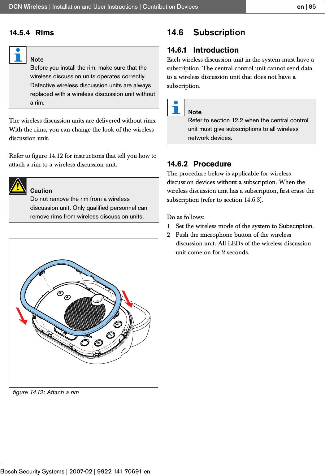 Page 56 of Bosch Security Systems DCNWDU Wireless Discussion Units User Manual Part 2