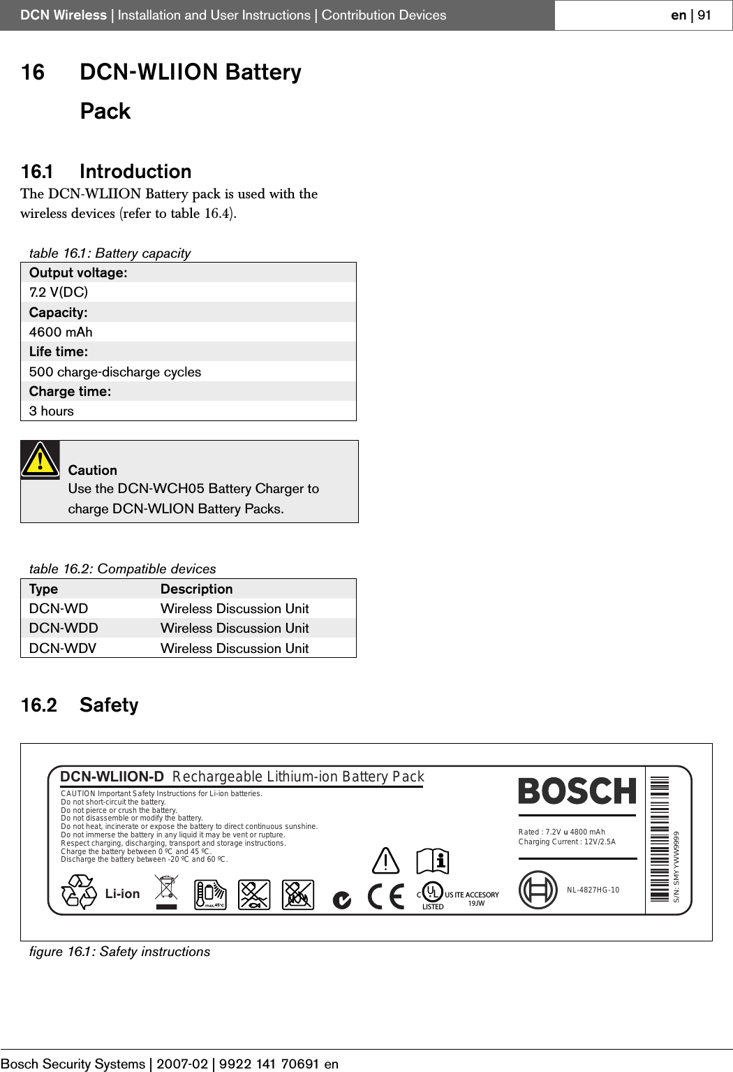 Page 62 of Bosch Security Systems DCNWDU Wireless Discussion Units User Manual Part 2