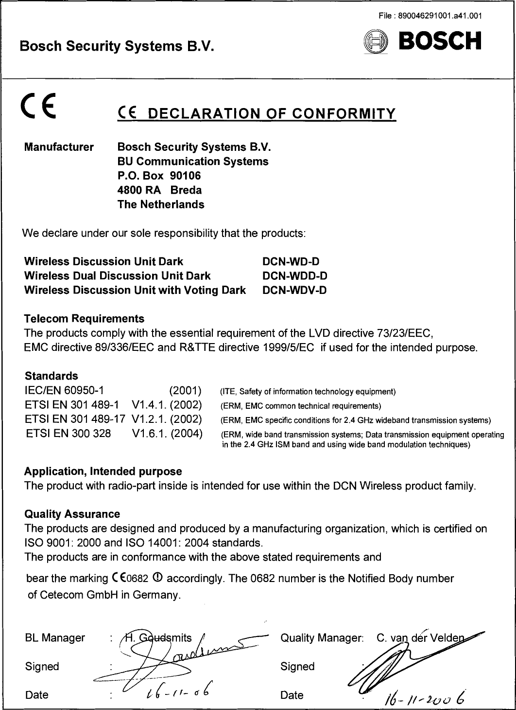 Page 86 of Bosch Security Systems DCNWDU Wireless Discussion Units User Manual Part 2