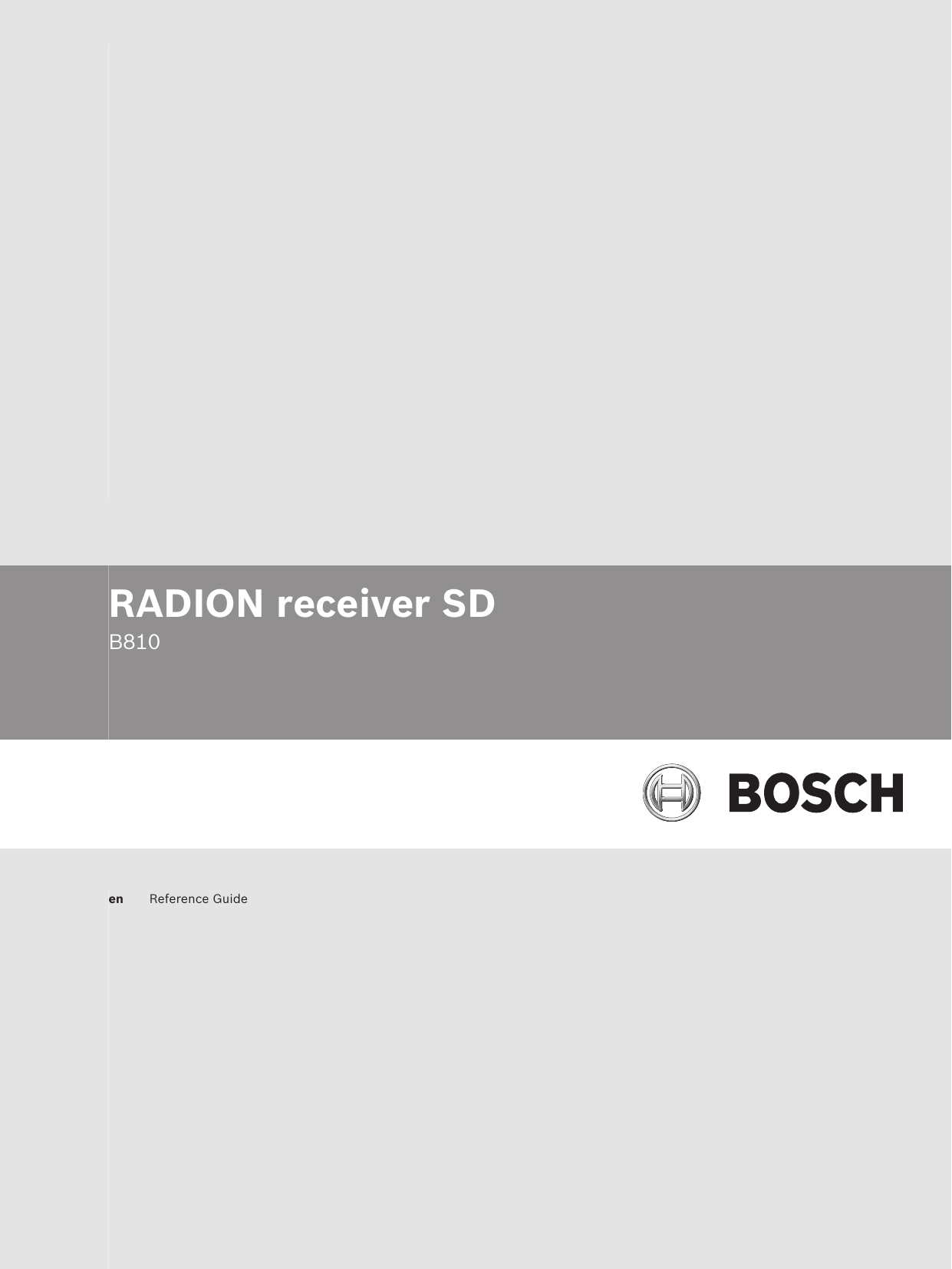         RADION receiver SDB810  en Reference Guide  