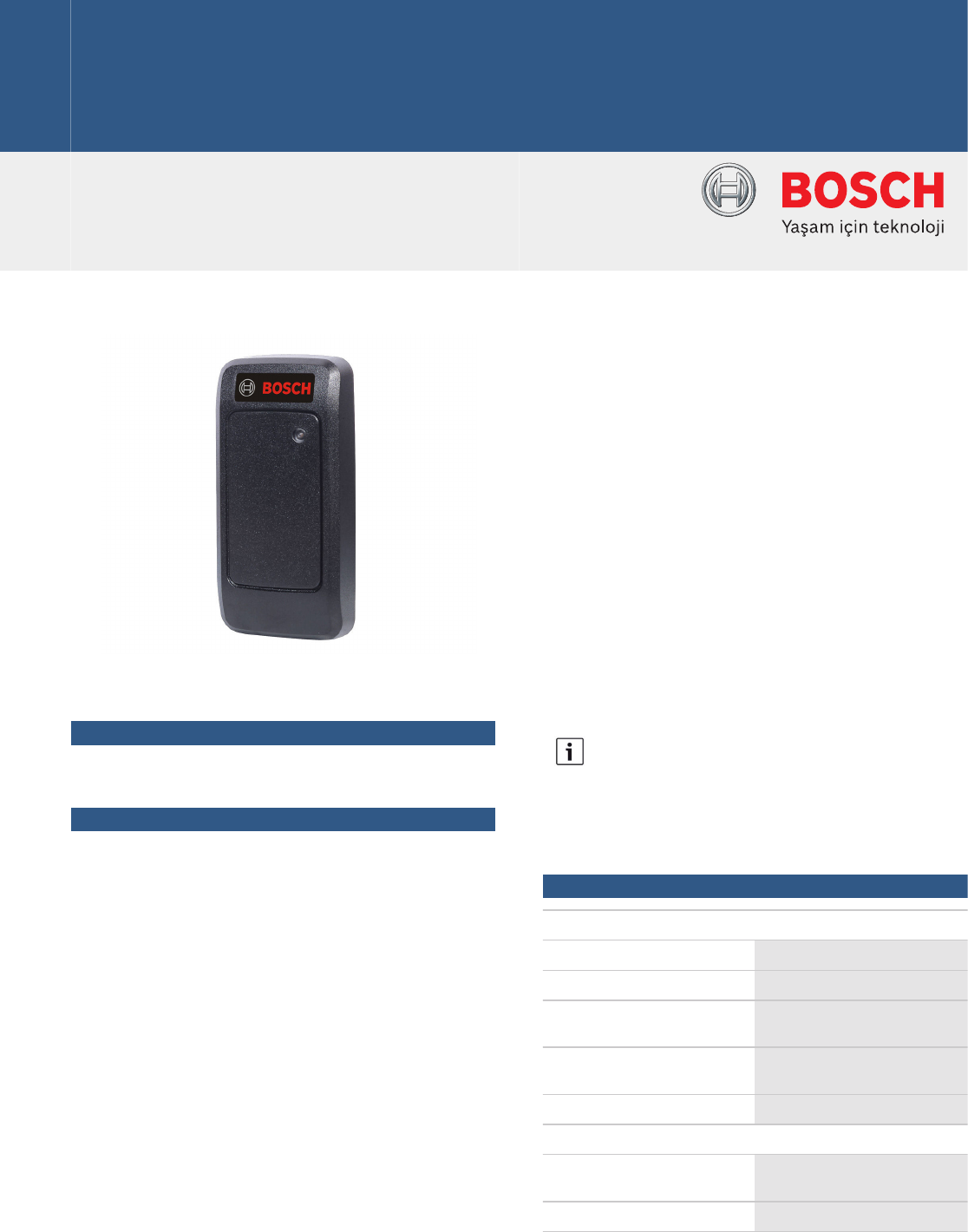 Bosch ARD AYK12 RFID Proximity Okuyucu Tr Pro Data Sheet 1367433355