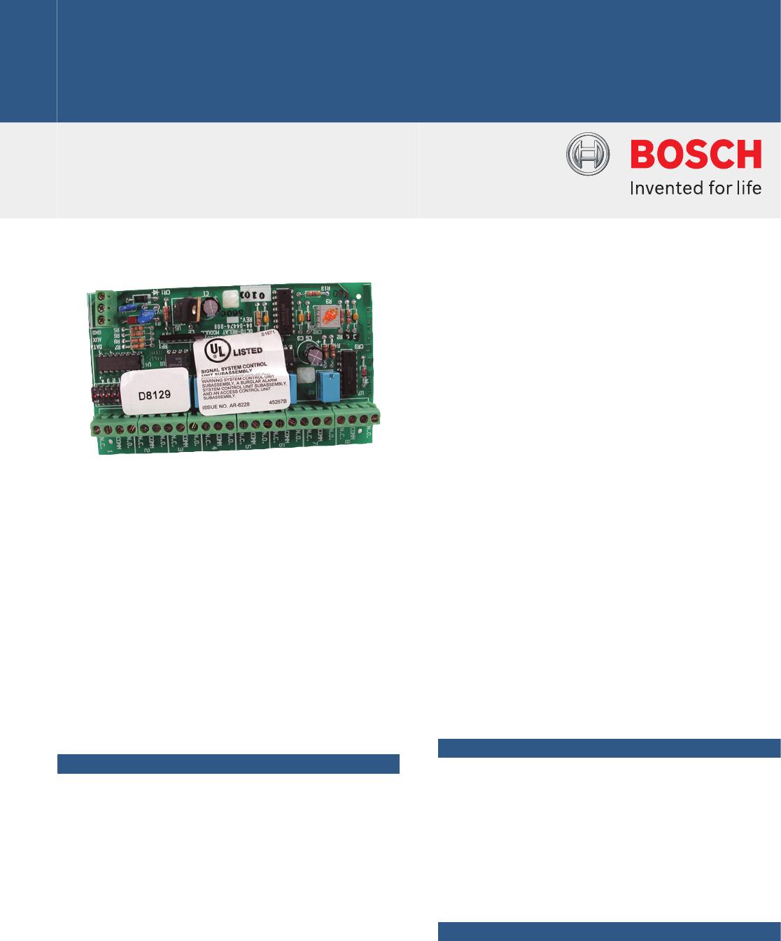 Bosch D8129 Octo Relay Module En Us Octo Relay Mod Data Sheet