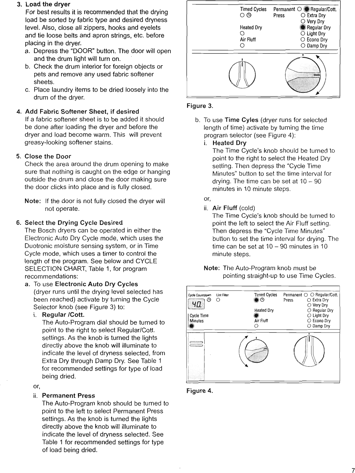 Page 7 of 12 - Boschhome Boschhome-Bosch-Appliances-Clothes-Dryer-Wta-3500-Users-Manual- Use & Care Manual For Bosch WTA 3500 And WTL 5400 Dryers  Boschhome-bosch-appliances-clothes-dryer-wta-3500-users-manual