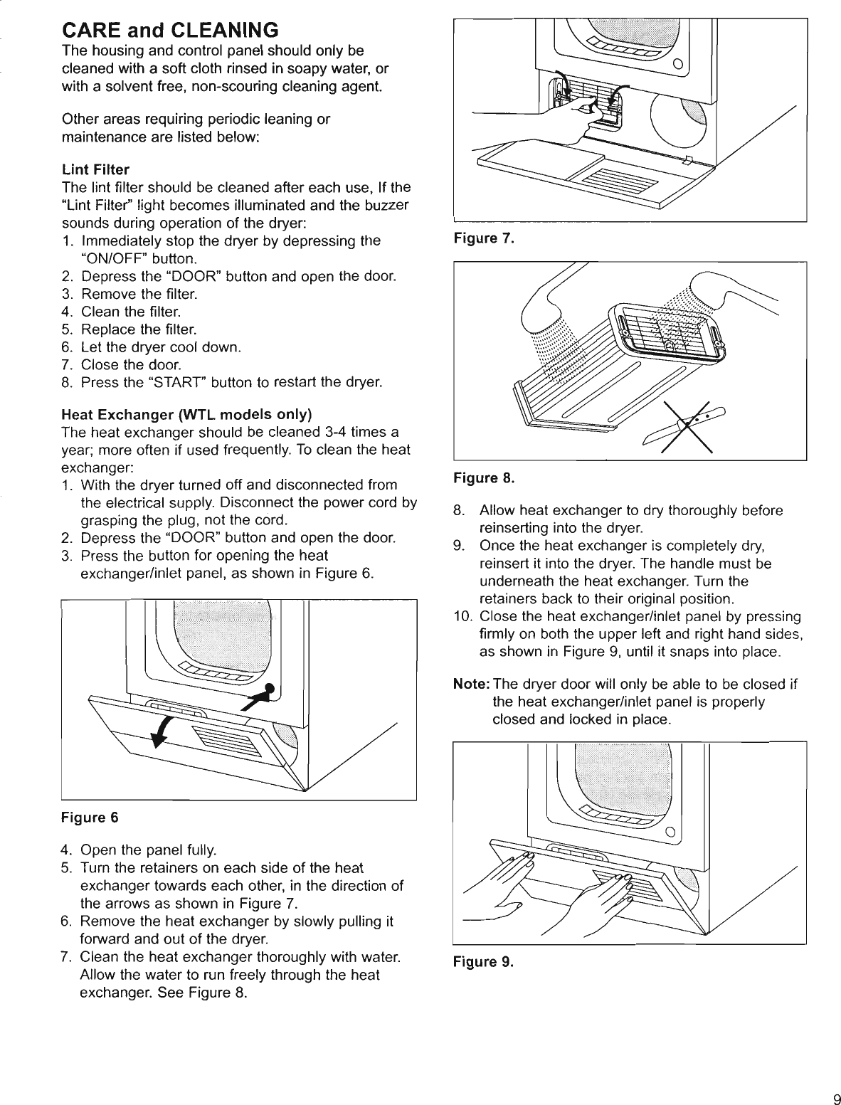 Page 9 of 12 - Boschhome Boschhome-Bosch-Appliances-Clothes-Dryer-Wta-3500-Users-Manual- Use & Care Manual For Bosch WTA 3500 And WTL 5400 Dryers  Boschhome-bosch-appliances-clothes-dryer-wta-3500-users-manual