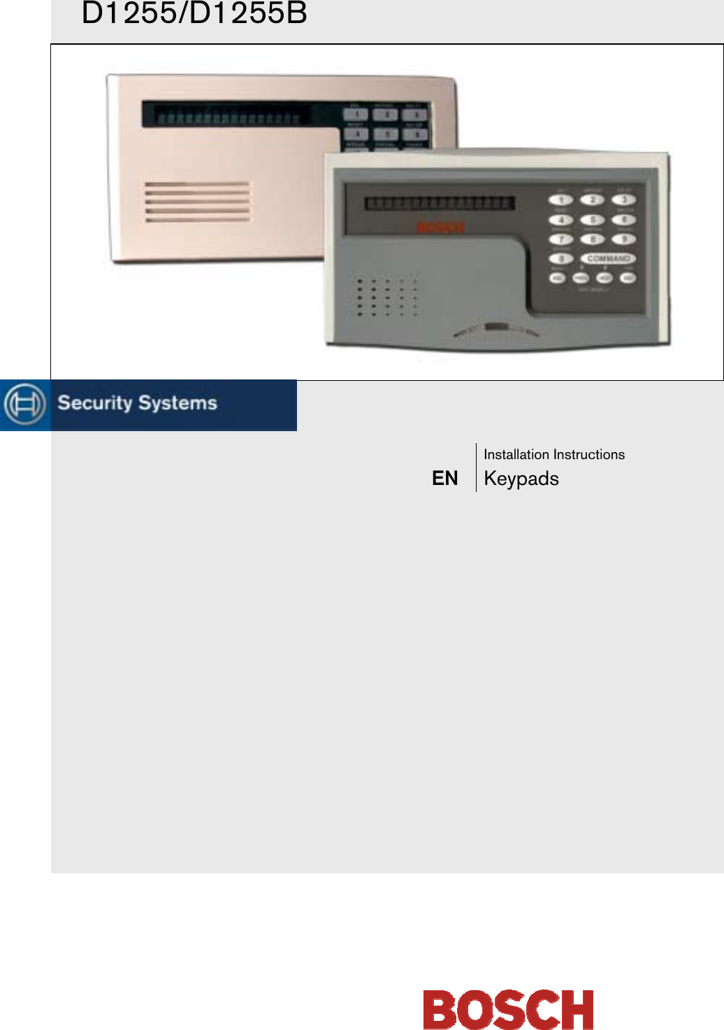 Bosch Home Security System User Manual