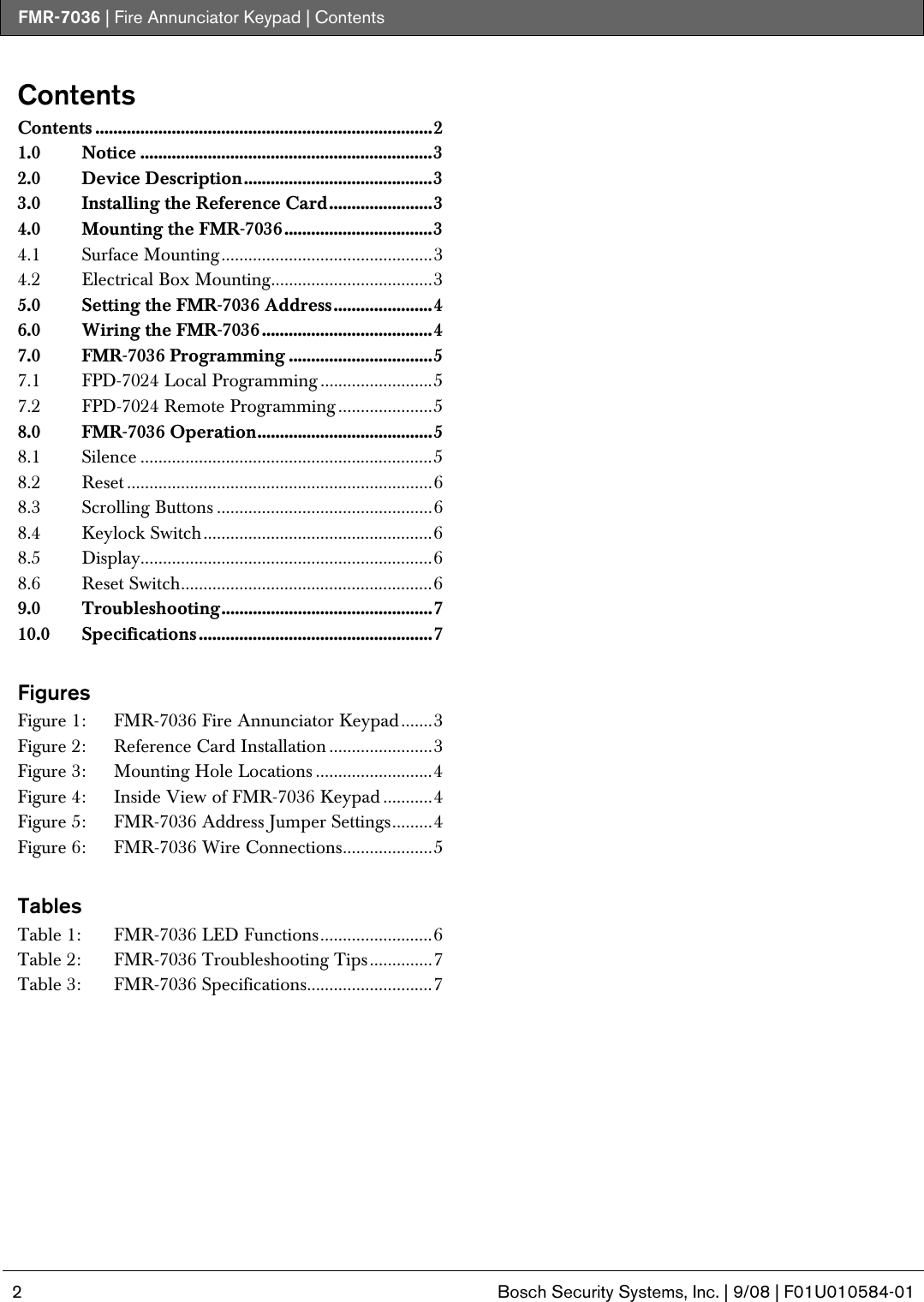 Page 2 of 8 - Boschhome Boschhome-Bosch-Appliances-Home-Security-System-Fmr-7036-Users-Manual- FMR-7036 Boschhome-bosch-appliances-home-security-system-fmr-7036-users-manual