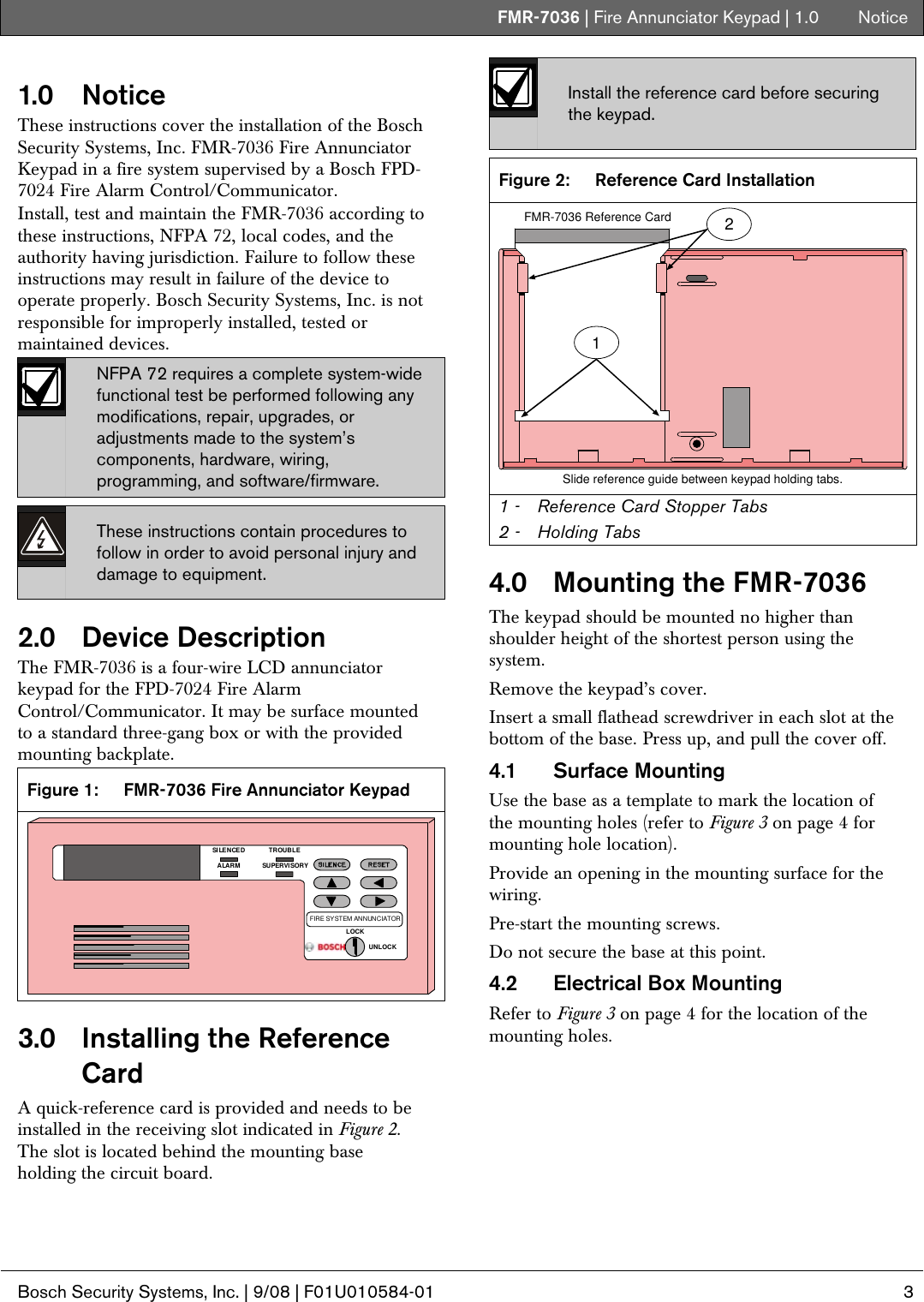 Page 3 of 8 - Boschhome Boschhome-Bosch-Appliances-Home-Security-System-Fmr-7036-Users-Manual- FMR-7036 Boschhome-bosch-appliances-home-security-system-fmr-7036-users-manual