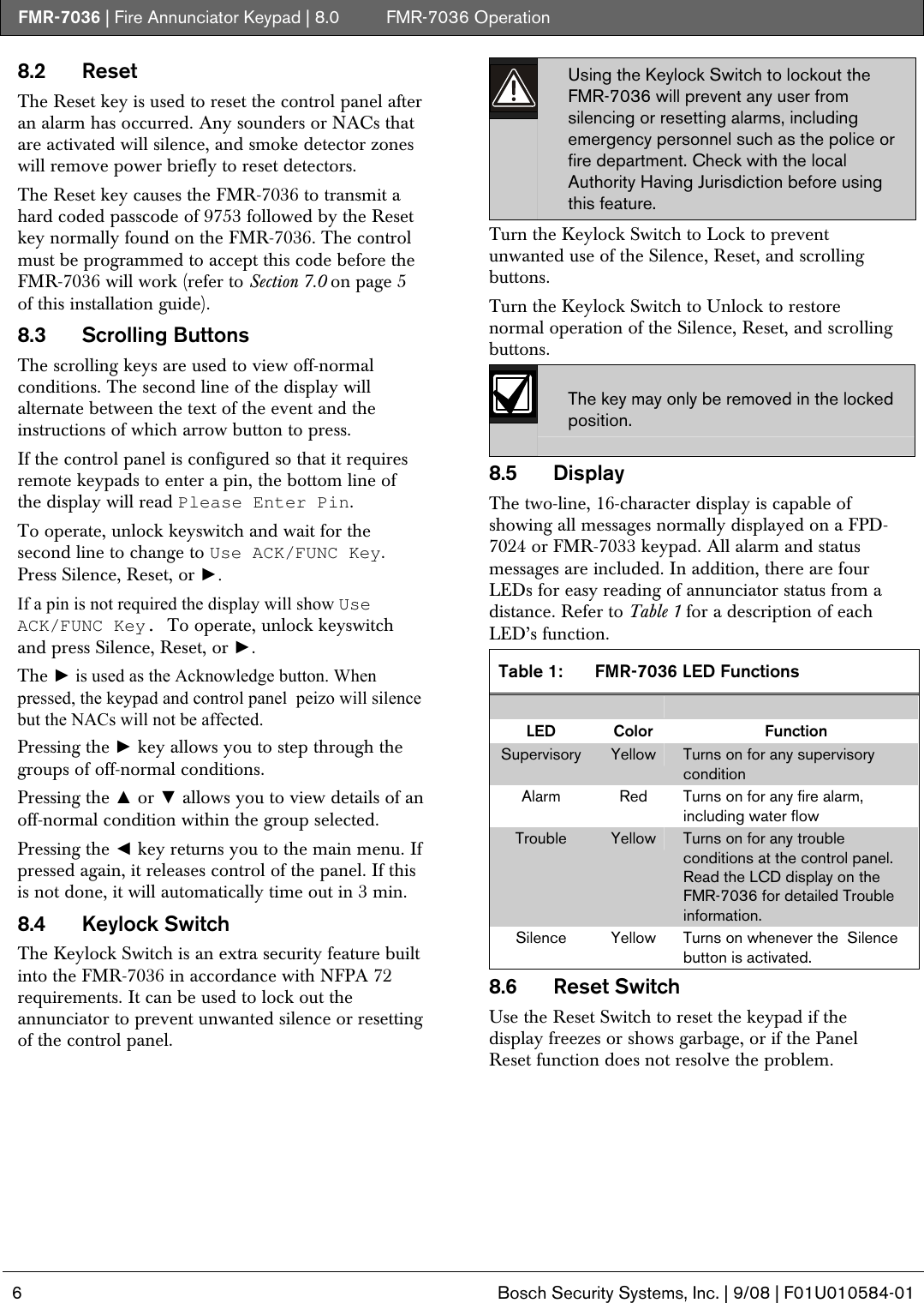 Page 6 of 8 - Boschhome Boschhome-Bosch-Appliances-Home-Security-System-Fmr-7036-Users-Manual- FMR-7036 Boschhome-bosch-appliances-home-security-system-fmr-7036-users-manual
