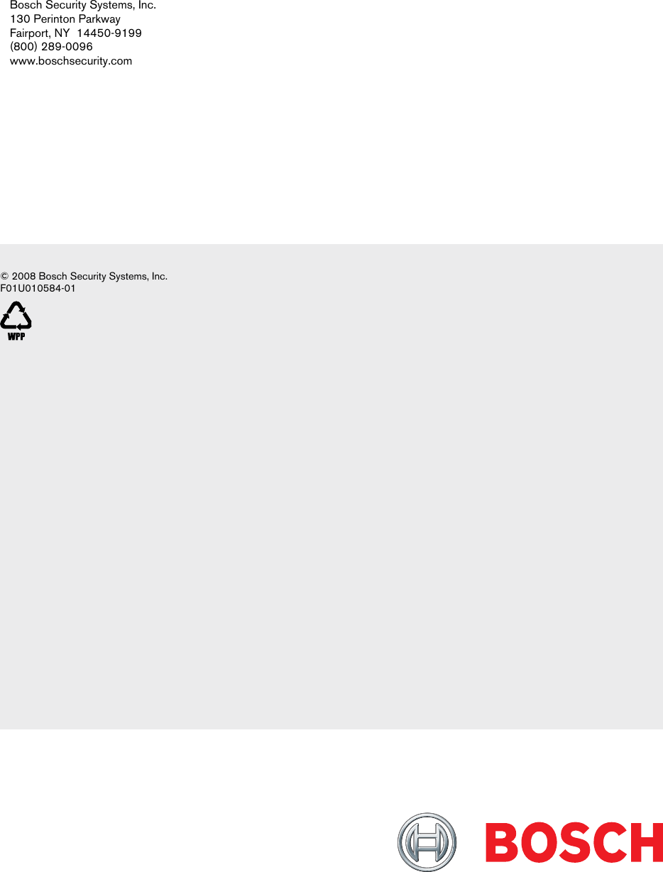 Page 8 of 8 - Boschhome Boschhome-Bosch-Appliances-Home-Security-System-Fmr-7036-Users-Manual- FMR-7036 Boschhome-bosch-appliances-home-security-system-fmr-7036-users-manual